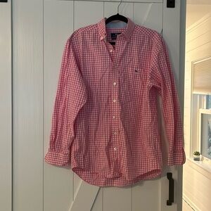 Vineyard Vines men’s button-up-classic fit Tucker Shirt-pink checkerboard!